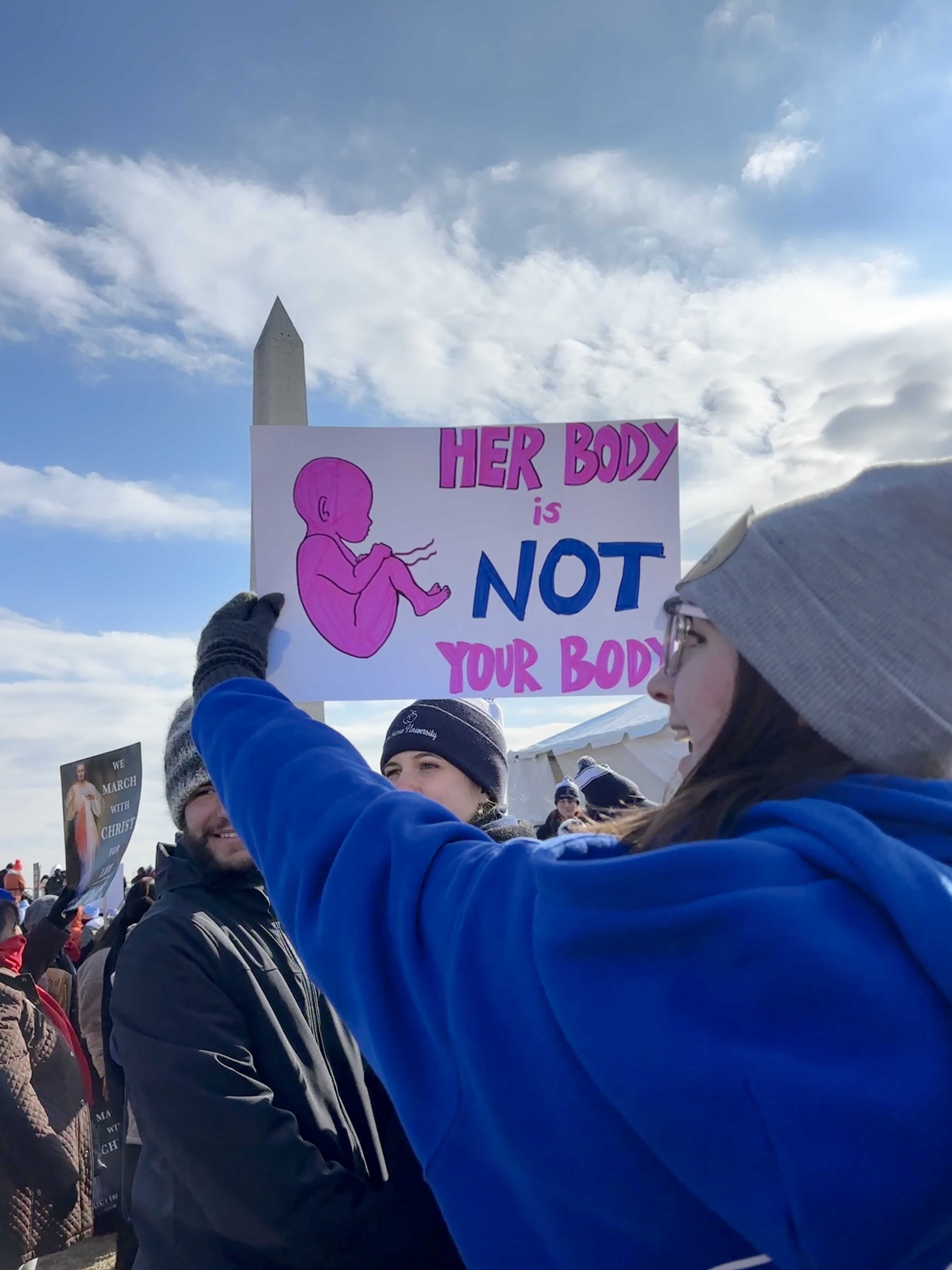Marchers used signs to express their pro-life messages. 